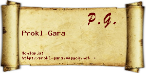 Prokl Gara névjegykártya